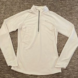 White Nike Dri-Fit Quarter-Zip Size S